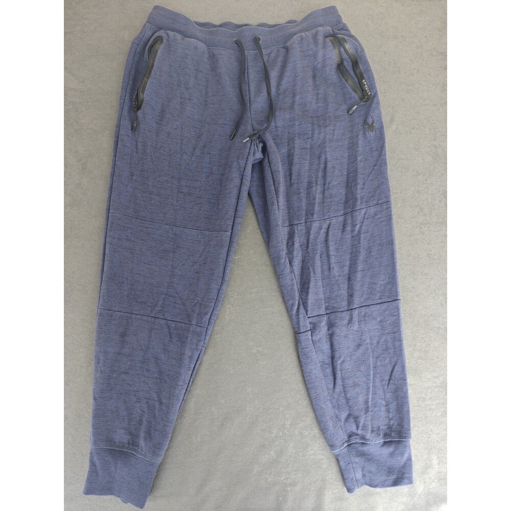Spyder Active Men's XL Blue Heather Jogger Sweatpants Zip Pocket Fleece Pants
